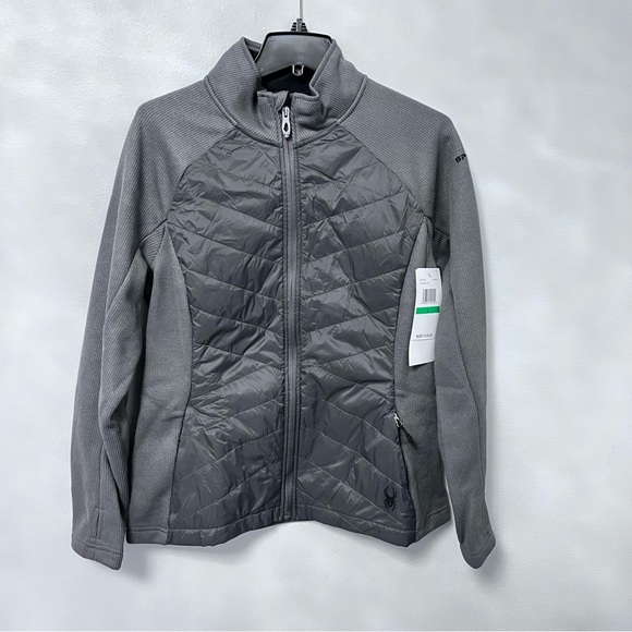 Grey Mineral Color Spyder Nova Front Zip Hybrid Jacket - Duplicate - Picture 6 of 16